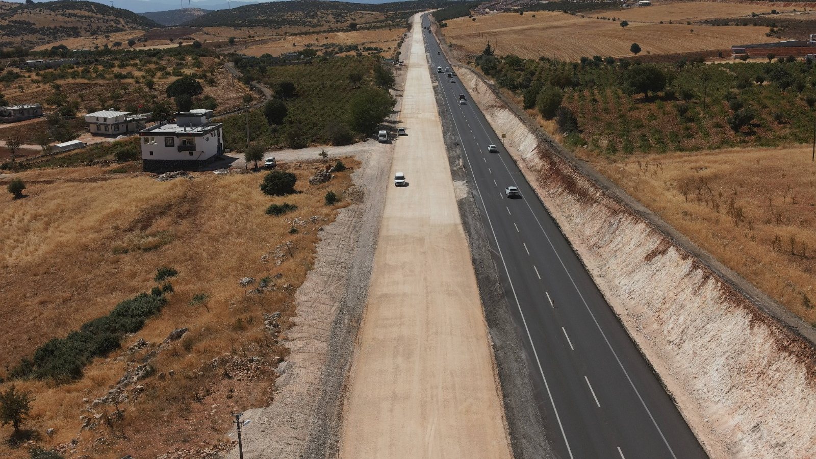 Yarma kesiminde ikinci yol platformu — hava çekimi
